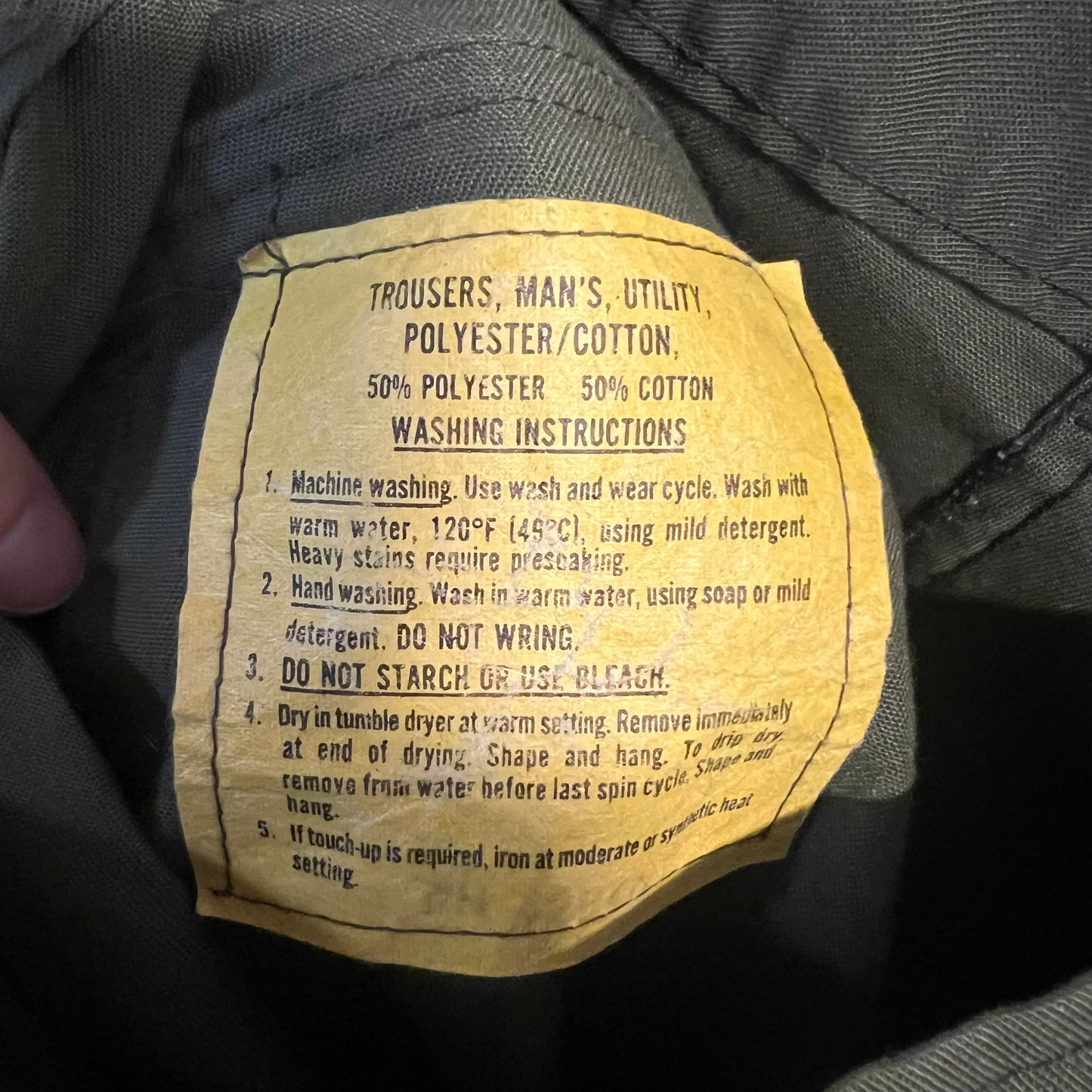 Vintage 1970's OG-507 Utility Trouser Pant Ideal Locking Zipper - Size 37" x 25.5" - Olive Drab