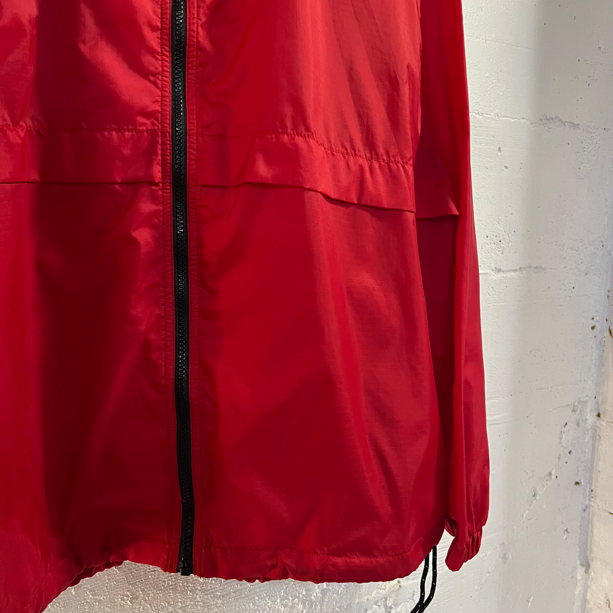 Vintage 90's Eddie Bauer Ebtek Nylon Hooded Windbreaker Jacket - Size Large - Red/Black