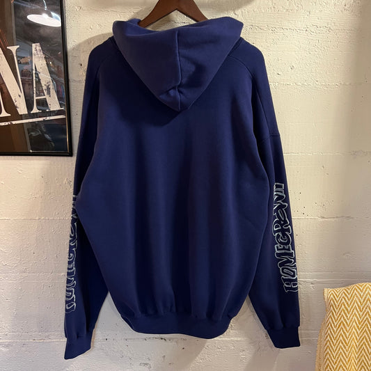 Vintage 90's Homegrown Pop Punk Band Discus Athletic Zip-Up Sweatshirt - Size XL - Made In USA - Navy