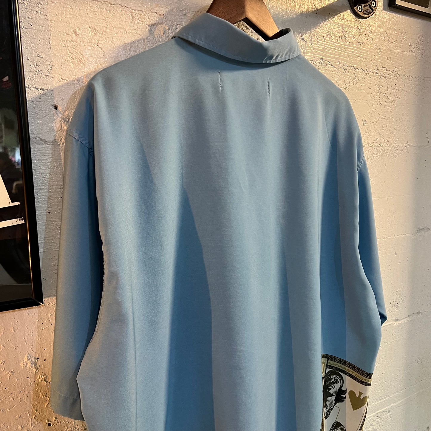 Vintage 90's Outkast Playing Card Short Sleeve Button Up Shirt - Size XL - Baby Blue/Multicolor