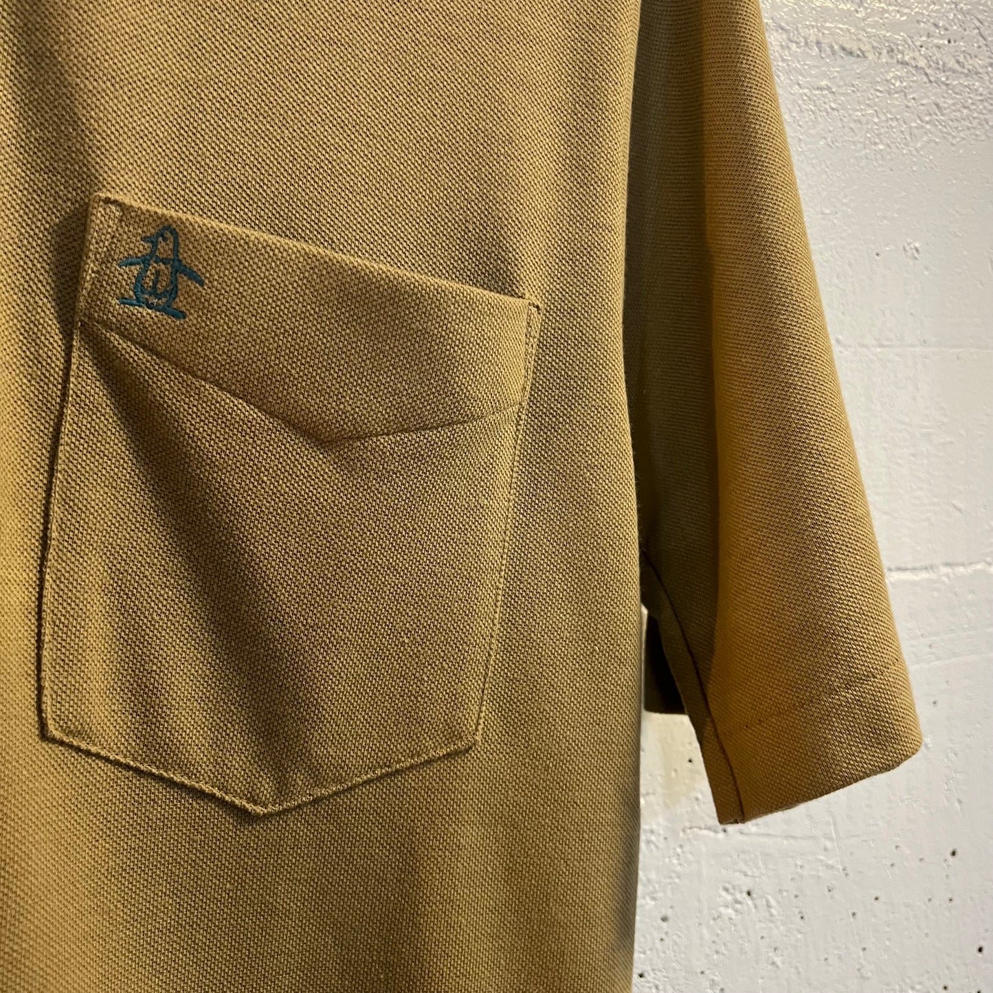Vintage Munsingwear Penguin Grandslam Polo Shirt - Size Medium - Made In USA - Tan