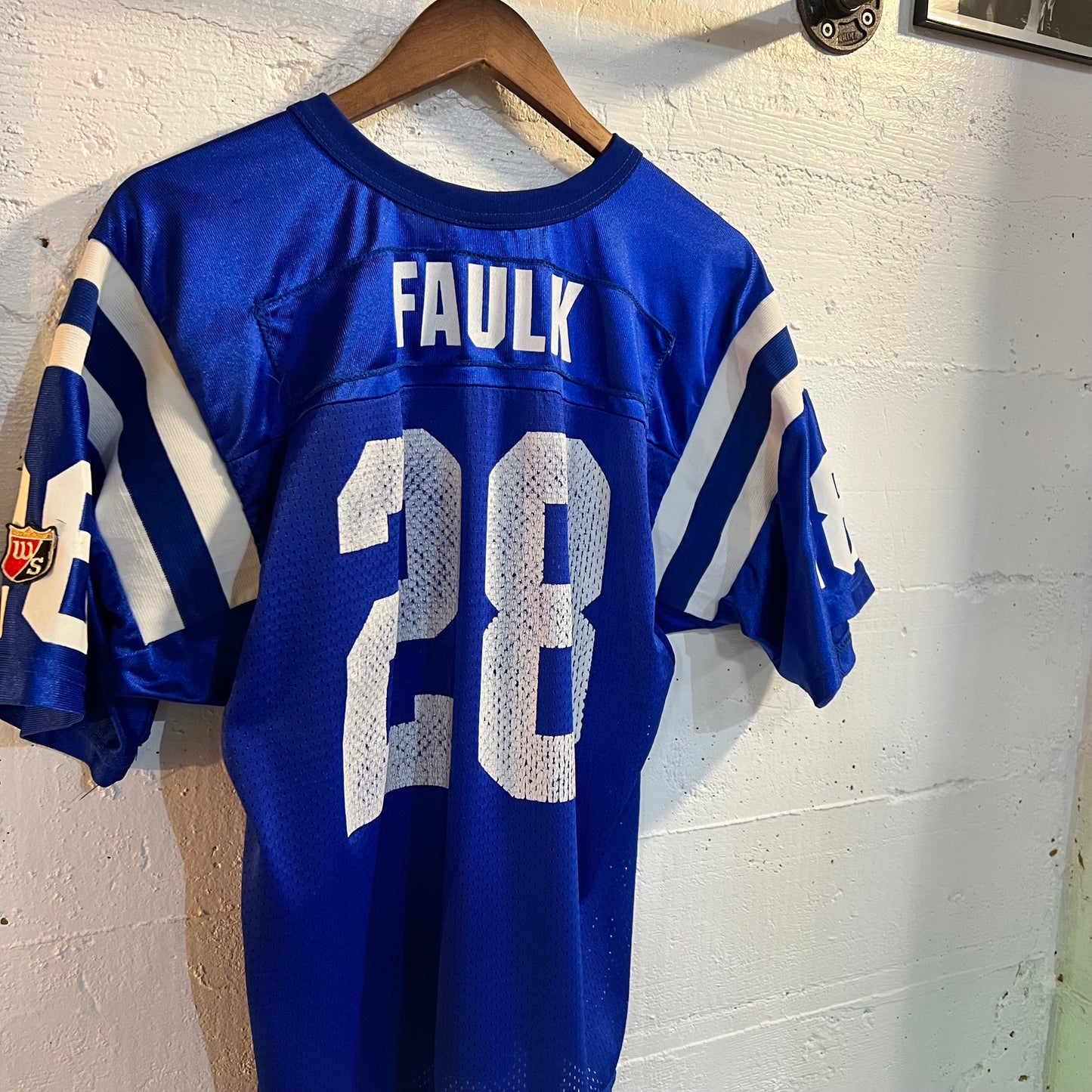Vintage 90's Wilson Indianapolis Colts Marshall Faulk Youth Jersey - Size Youth Large - Made In USA