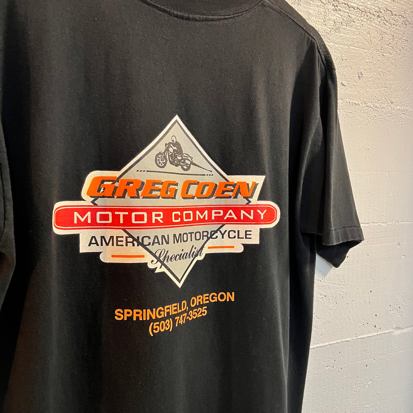 Vintage Greg Coen Motor Company 'Dare To Dream' Eagle Springfield, OR Single Stitch T-Shirt - Size Large - Made In USA - Black/Multicolor