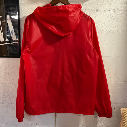 Vintage 70's/80's Lacoste "Alligator Lacoste" Packable Nylon Anorak Windbreaker Jacket - Size Medium - Red