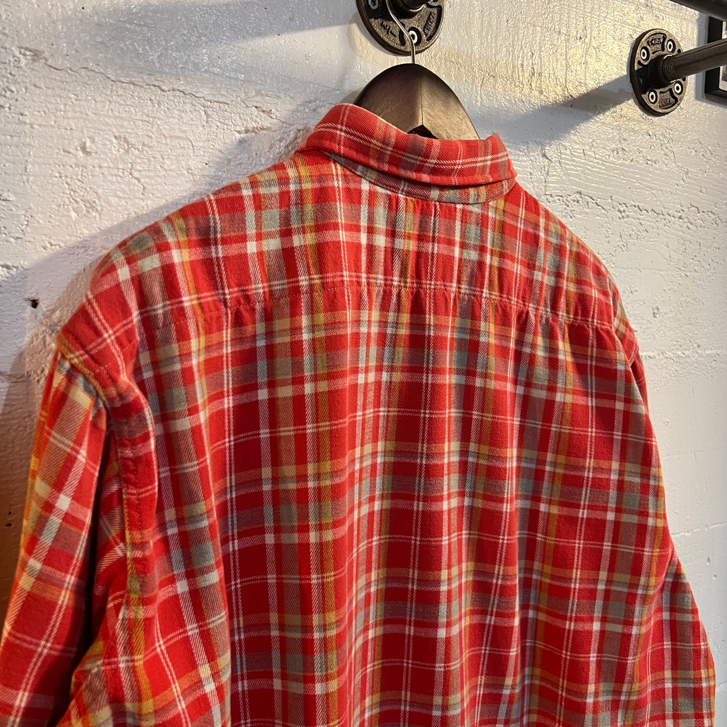 Vintage 1970's JCPenney Big Mac Plaid Flannel Shirt - Size XL - Made In USA - Red/Yellow