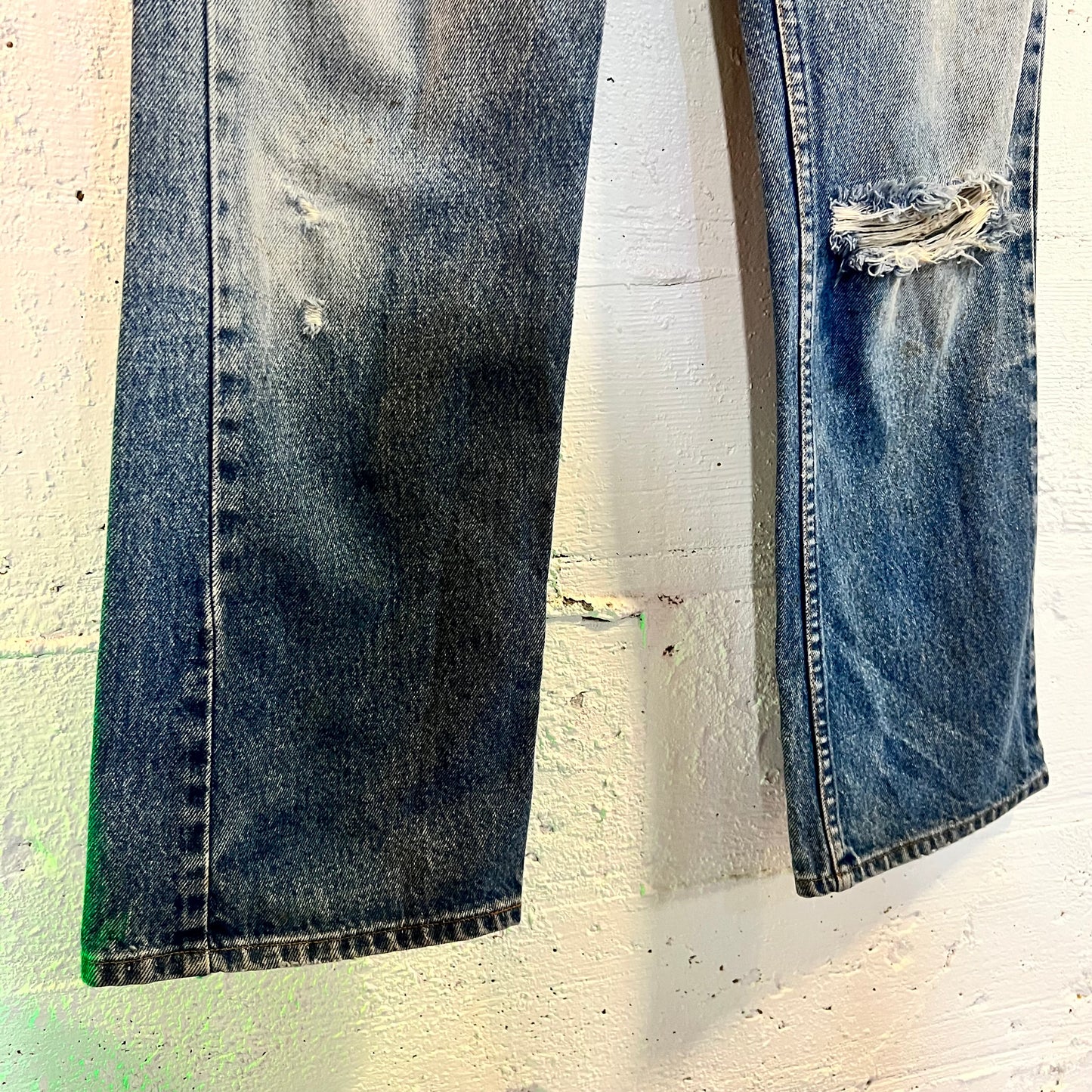 Vintage 1980's Levi's 517-0217 Distressed Bootcut Jeans - Size 32" x 30" - Made In USA - Stonewash Indigo