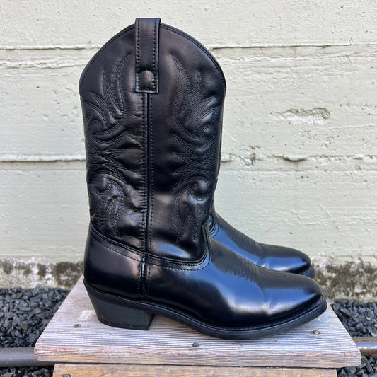 Laredo Paris Leather Western Cowboy Boots 4240 - Size 9D - Black