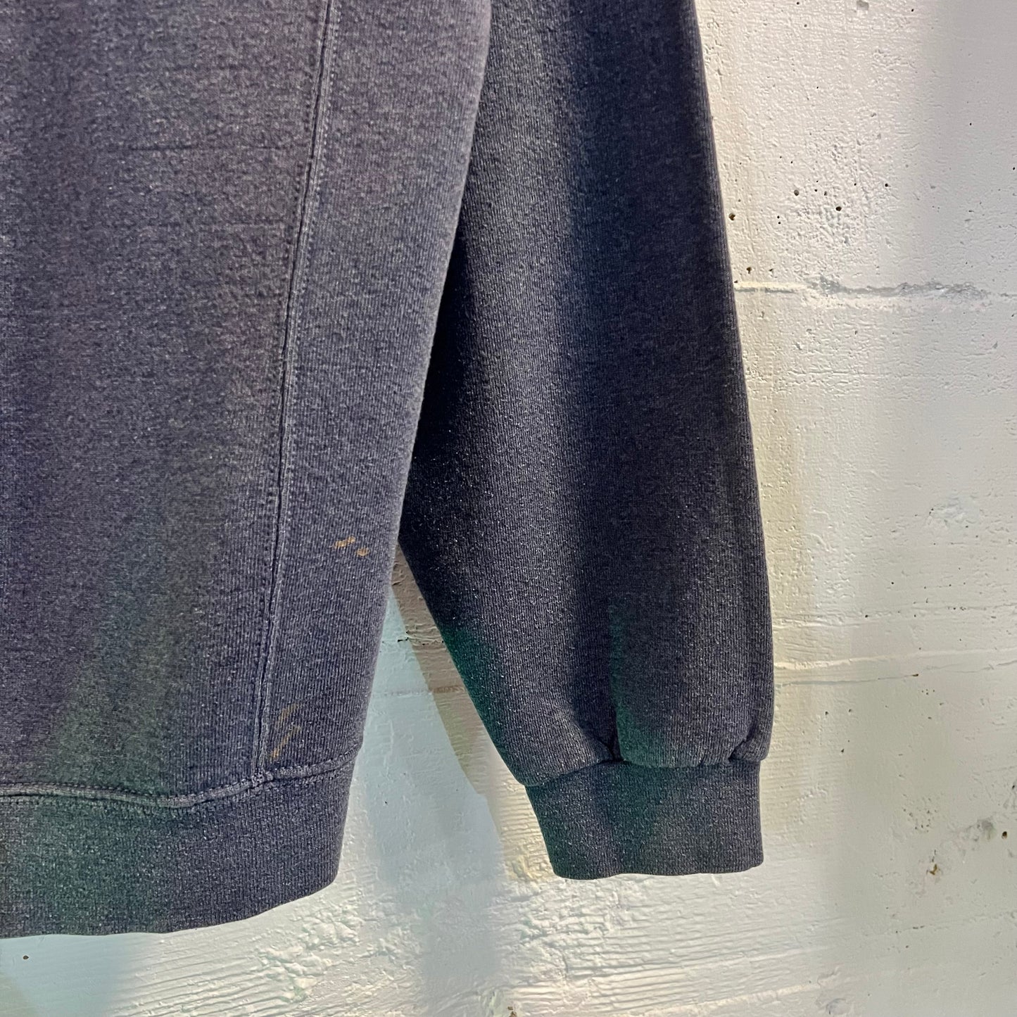 Vintage Y2K Russell Athletic Blank Distressed Pullover Hoodie - Size Large - Charcoal Grey