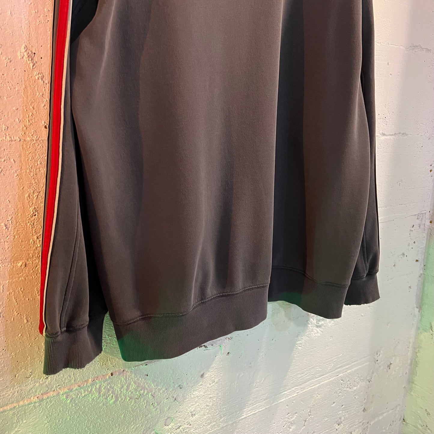 Vintage 2004 Adidas Center Three Stripe Logo Oversized Hoodie - Size XL - Red/Gray