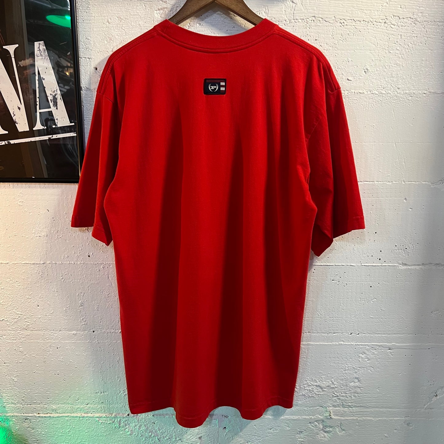 Vintage 90's Phat Farm Jean Co. Spellout T-Shirt - Size Large - Made In USA - Red
