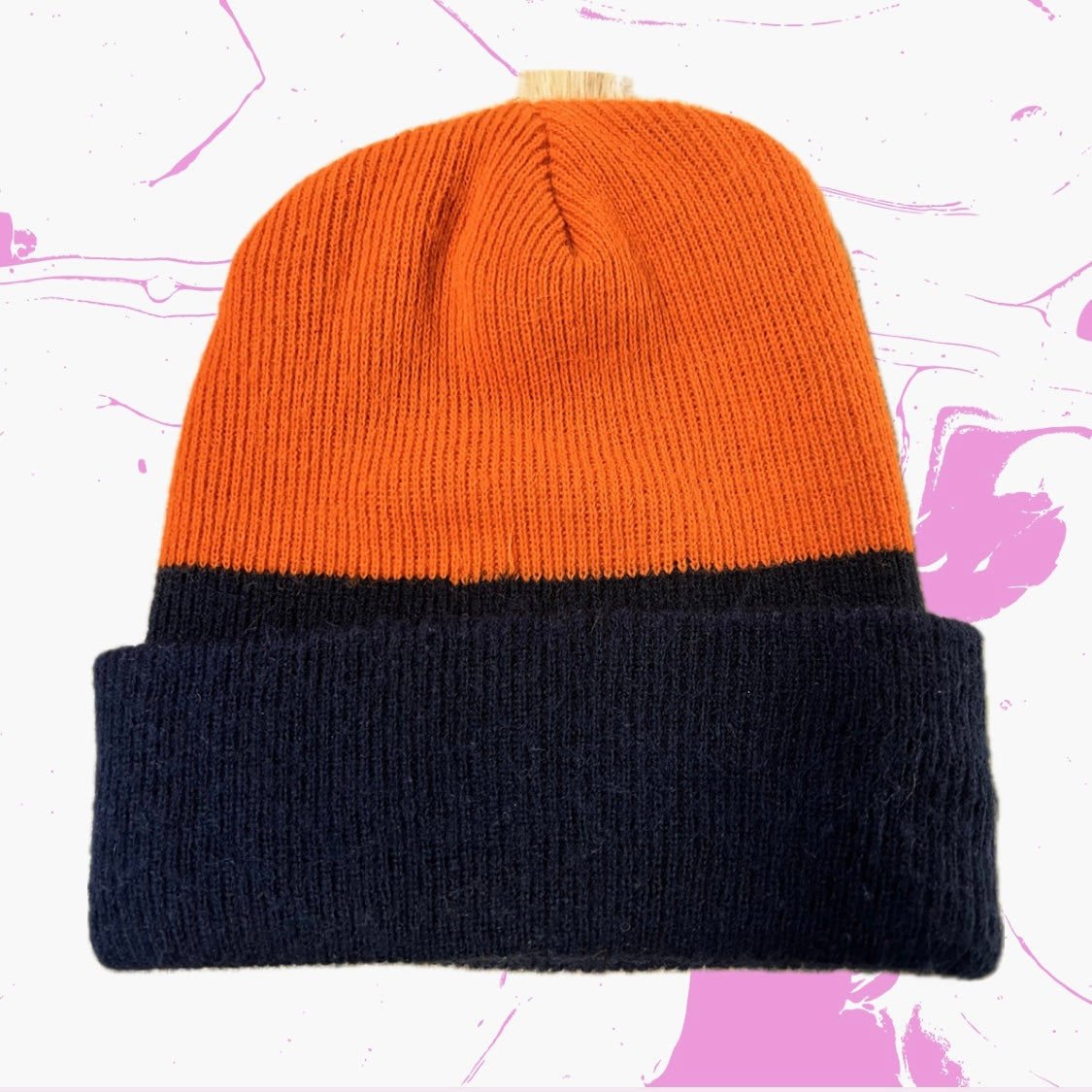 Vintage Oregon State University Beavers Embroidered Beanie - Size O/S - Made In USA - Orange/Navy