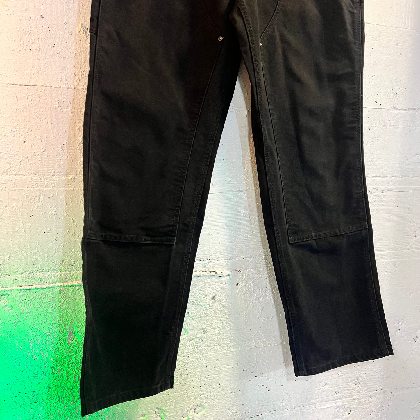 Vintage Carhartt Duck Canvas Original Fit Double Knee Work Pants - Size 35" x 32" - Black - B136 BLK