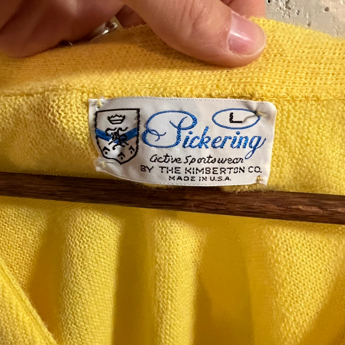 True Vintage 1960's Pickering By Kimberton Union Made Knit Cardigan Sweater - Size Large - Union Made In USA - Yellow