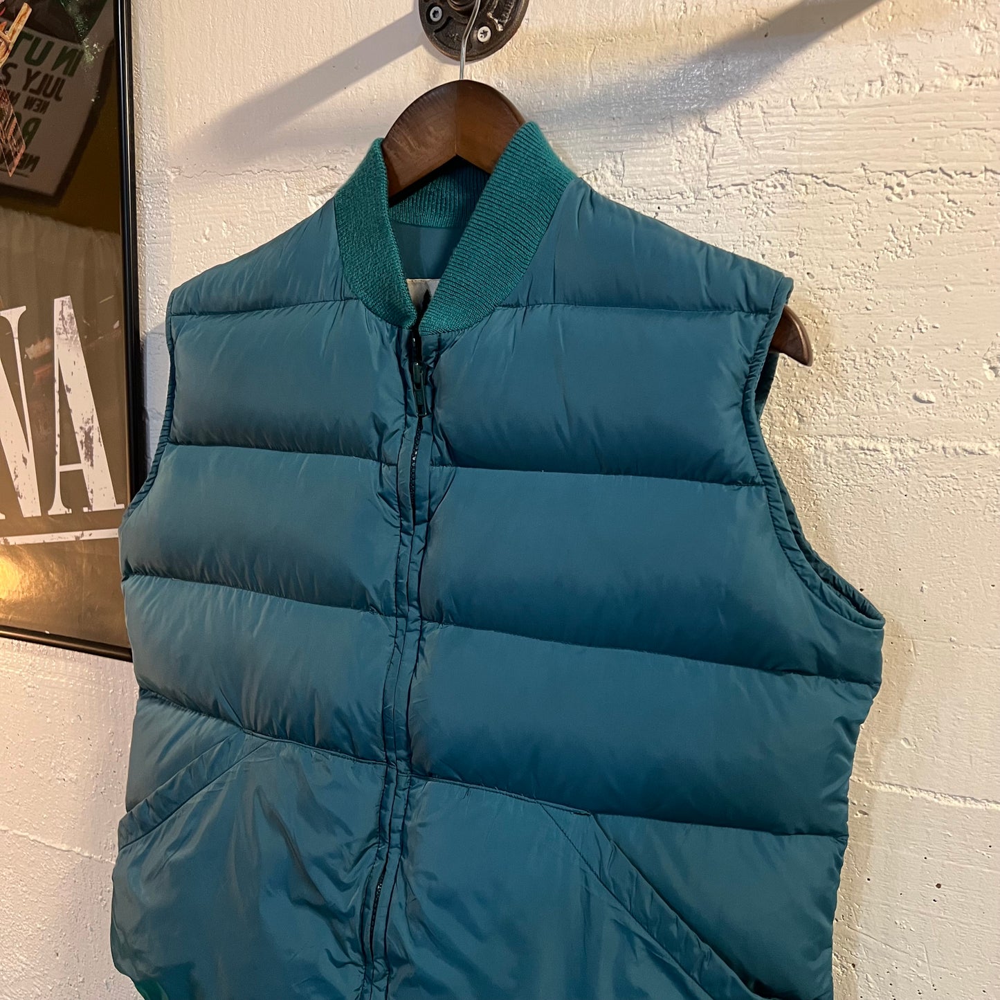 Vintage 1980’s REI Down Puffer Zip-Up Vest - Size Small - Made In USA - Teal