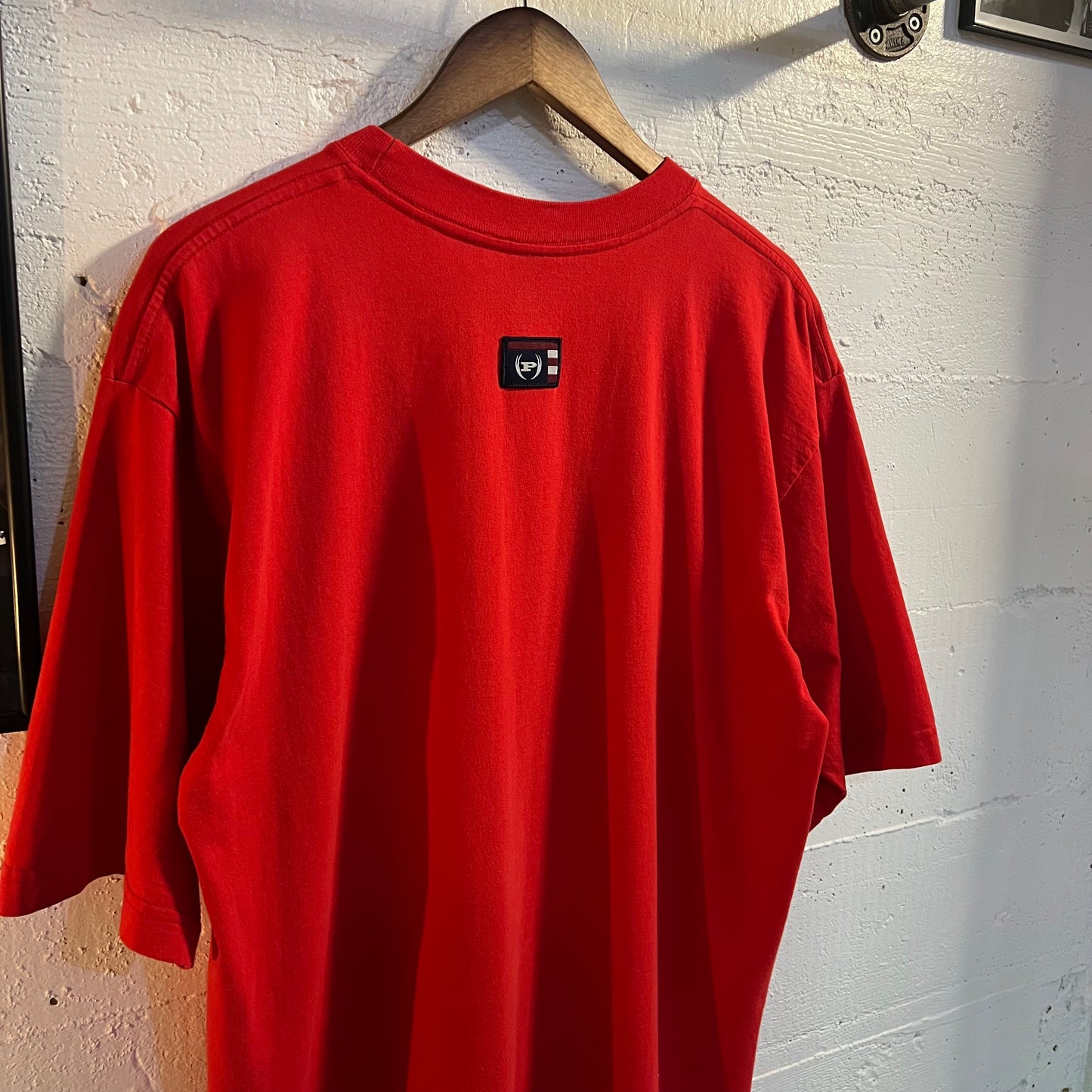 Vintage 90's Phat Farm Jean Co. Spellout T-Shirt - Size Large - Made In USA - Red