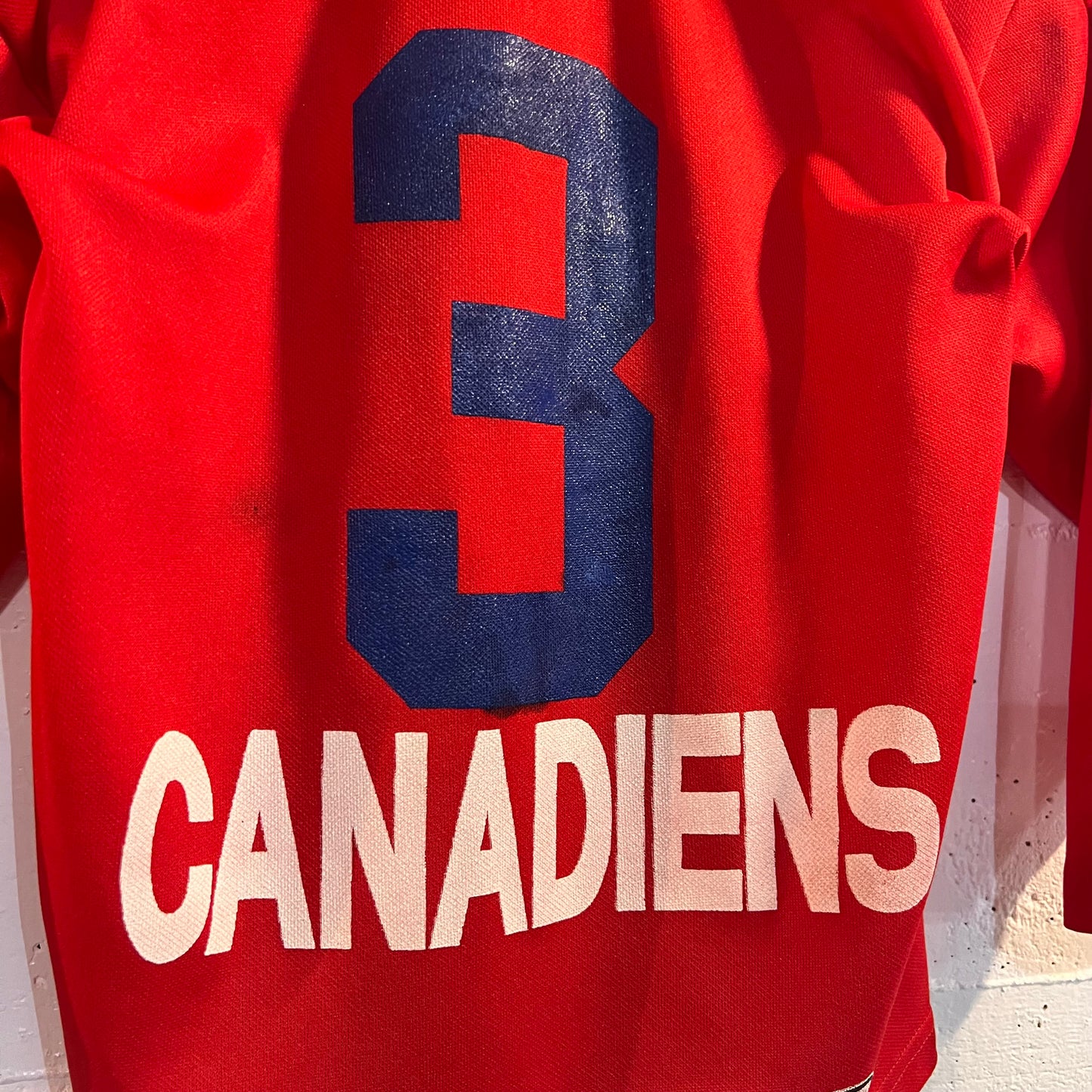 Vintage 90's Youth Bauer #3 Hockey Jersey - Size Youth Small - Red/White/Blue