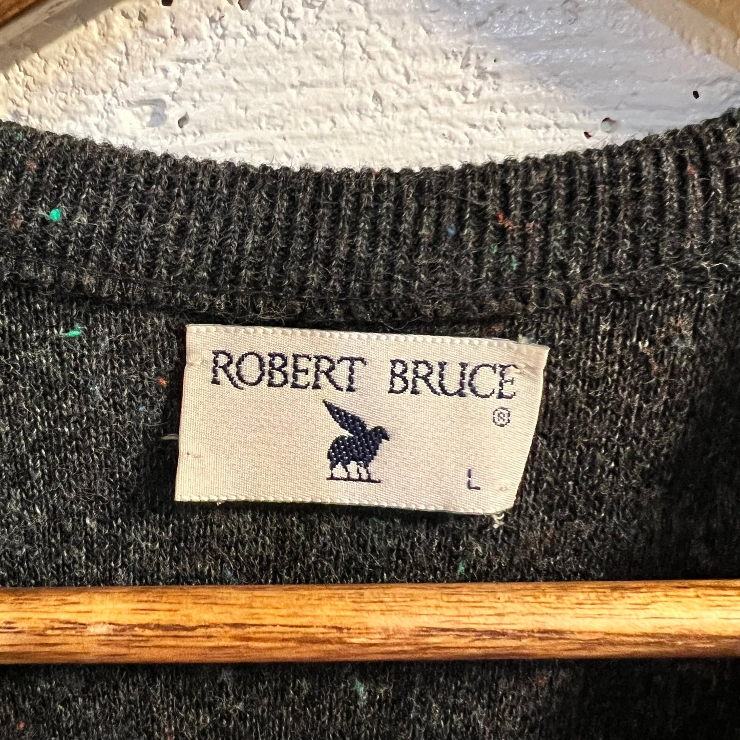 Vintage Robert Bruce Orlon Speckled Sweater Vest - Size Large - Union Made - Dark Grey/Multi