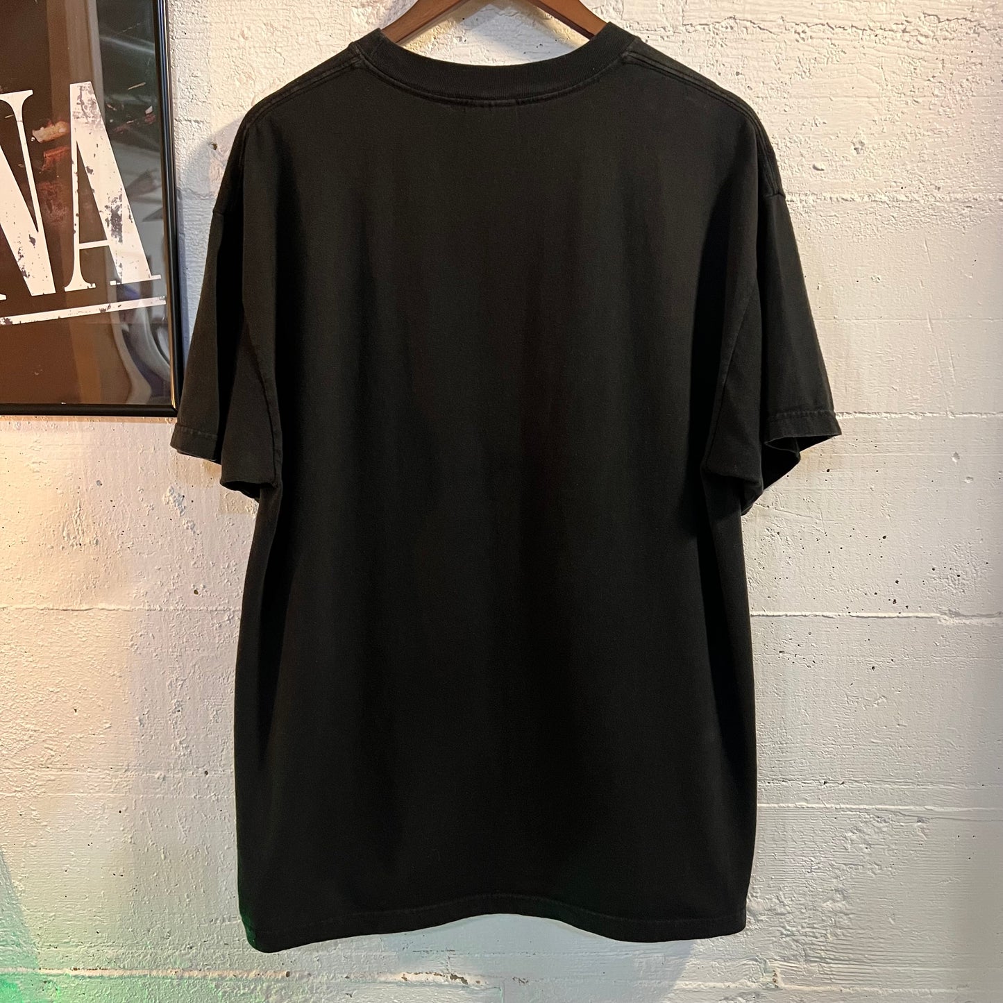 Vintage Cat Face T-Shirt - Size Large - Black