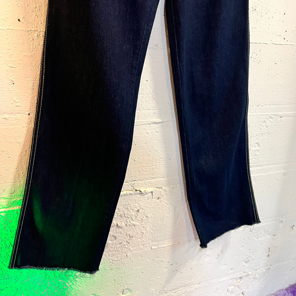 Vintage 70’s Jean St. Germain Paris High Waisted Raw Denim Jeans - Size Women’s 10/11 - Fabric Made In USA - Raw Denim