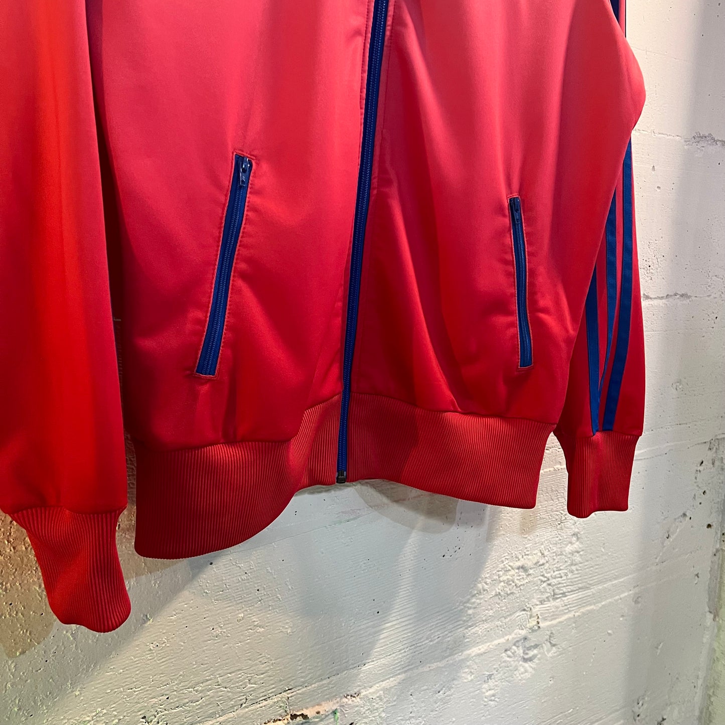 Vintage Adidas Originals Embroidered Trefoil Ombré Zip-Up Track Jacket - Size Large - Pink/Blue