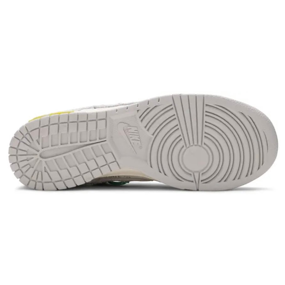 Nike x Off---White Dunk Low Lot 14 Sneaker - Size 9.5M/11W - Sail/Neutral-Grey/Volt - DJ0950-106
