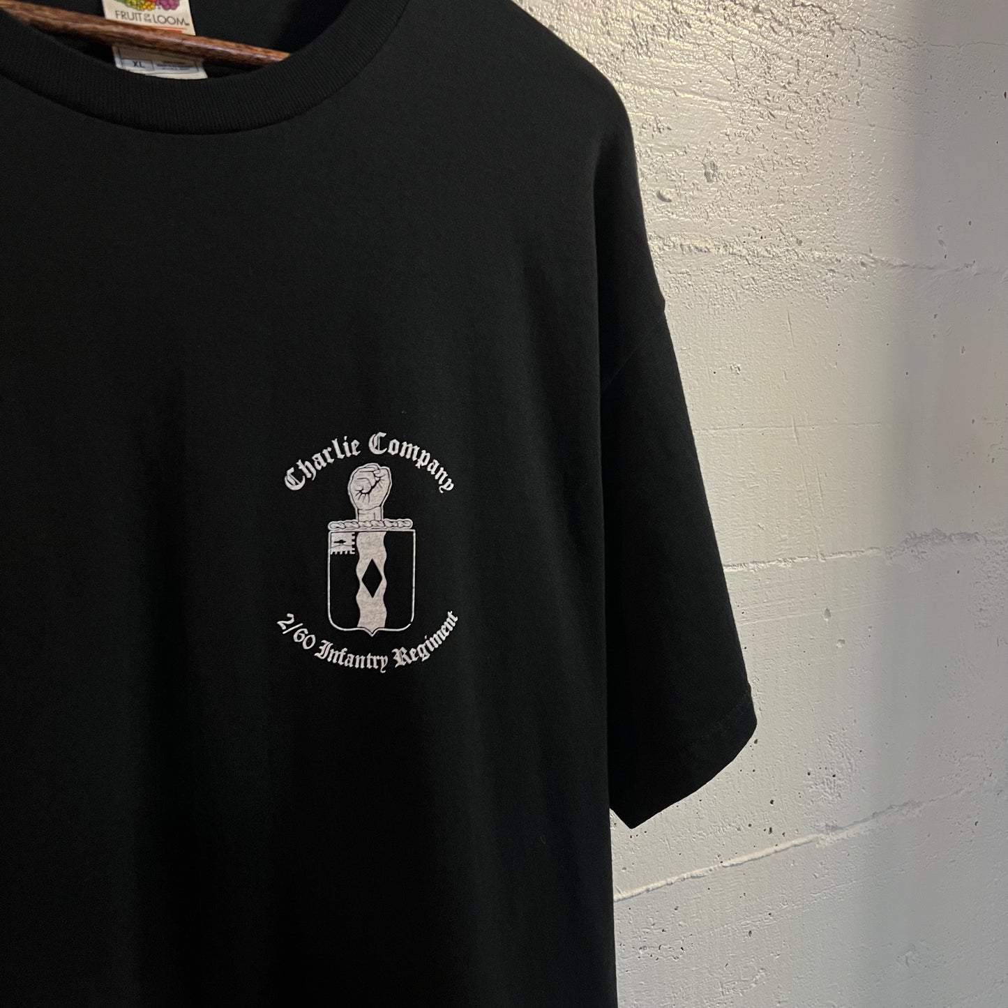 Vintage 90's U.S. Military Charlie Company 'Wolfpack' T-Shirt - Size XL - Black