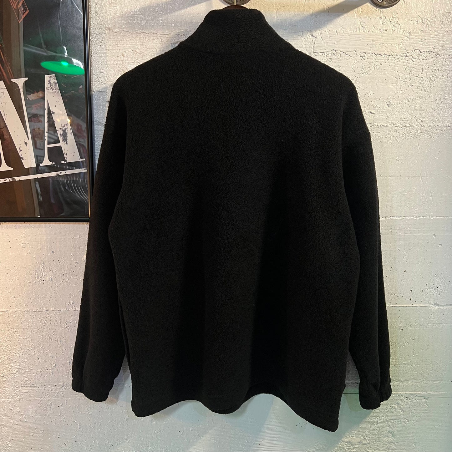 Vintage Embroidered Oregon 1/4 Zip Fleece Pullover Jacket - Size Small - Made In USA - Black/Grey