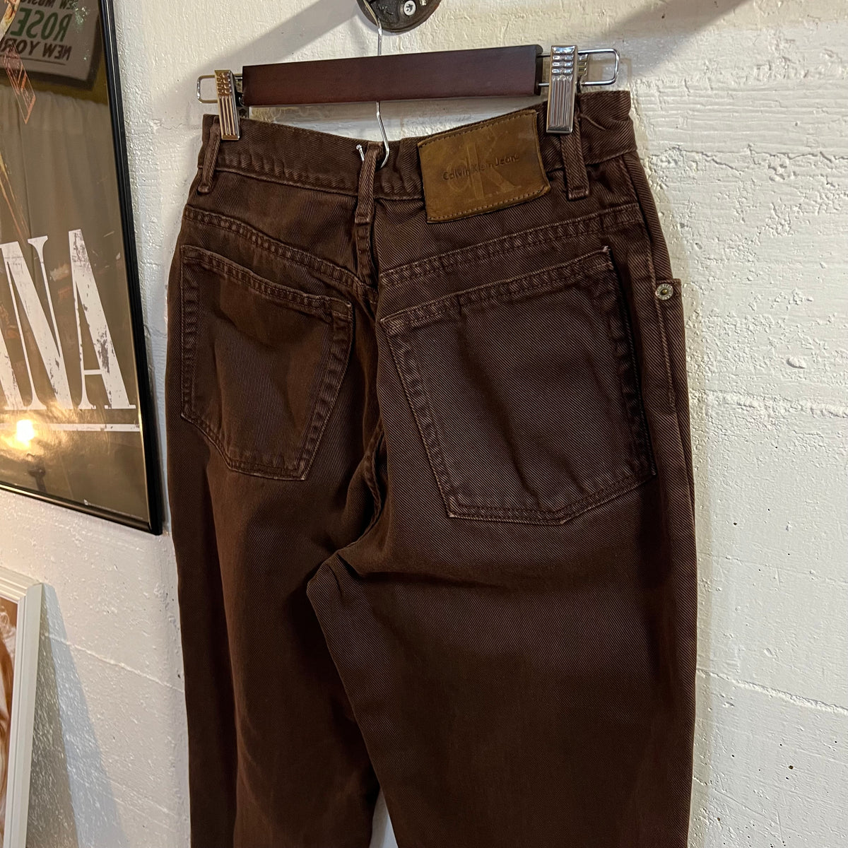 Vintage 90's Calvin Klein Jeans Brown Classic 5-Pocket Overdye Stonewash Denim Jeans - Size 8 (26"x31") - Made In USA