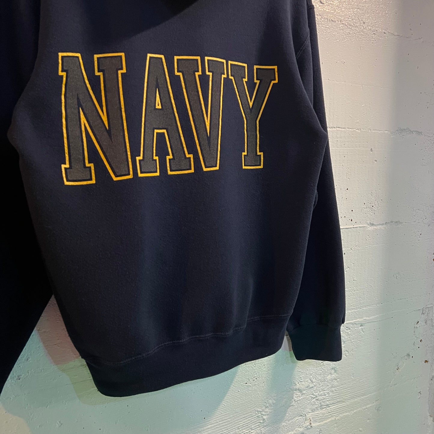 Vintage 90's U.S. Navy Seal Reflective Hoodie Sweatshirt - Size Small - Made In USA - Navy