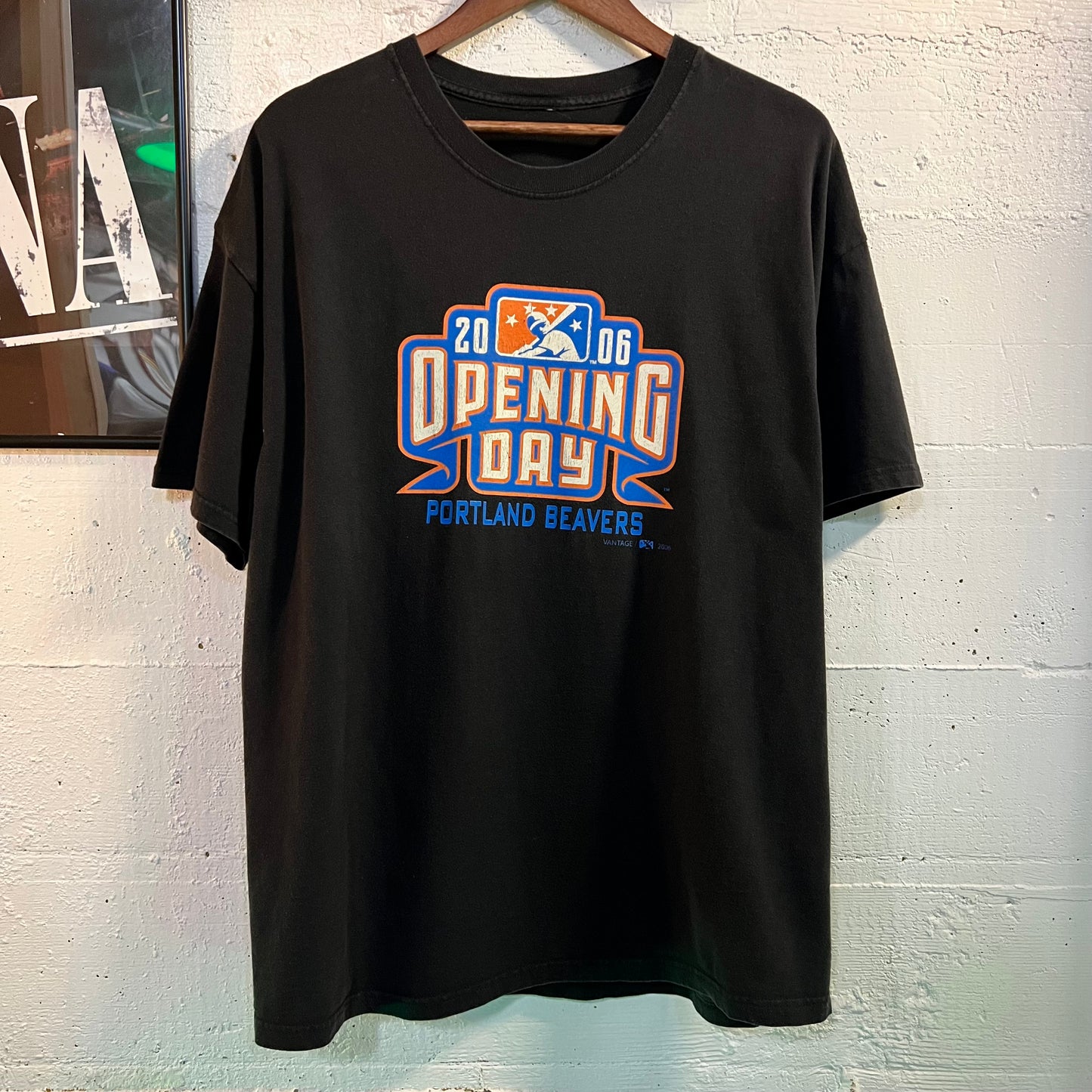 2006 Portland Beavers Opening Day Baseball T-Shirt - Size XL - Black/Orange/Blue/White