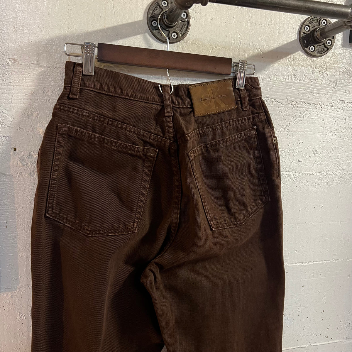 Vintage 90's Calvin Klein Jeans Brown Classic 5-Pocket Overdye Stonewash Denim Jeans - Size 8 (26"x31") - Made In USA