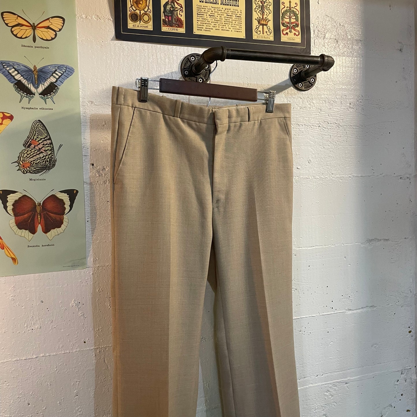 Vintage 1960's/70's Pleated Bootcut Trousers - Size 33"x29" - Made In USA - Talon Zipper