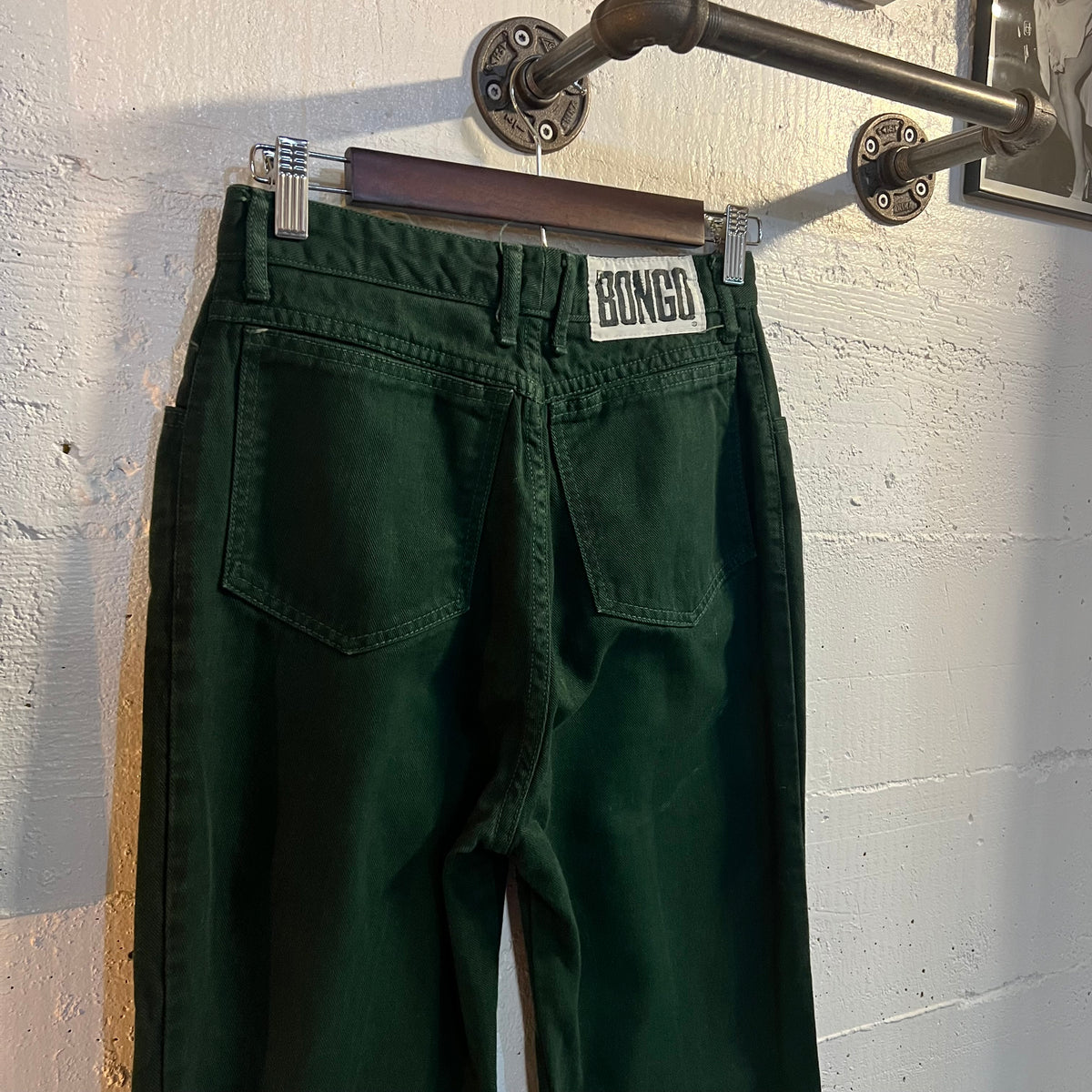 Vintage Bongo By Gene Montesano Denim Jeans - Size 9 - Made In USA - Dark Green