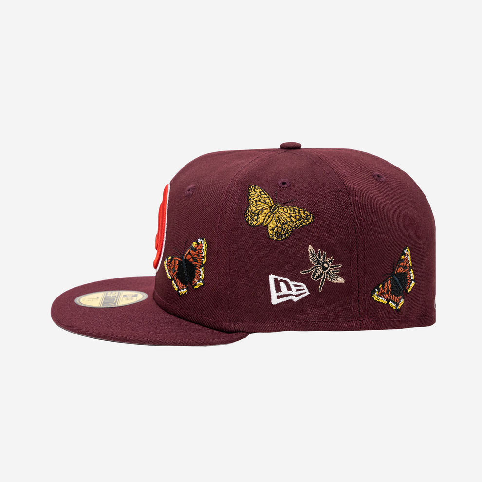 *New* Felt x New Era 'Atlanta Hawks-For Every Living Thing' 59Fifty Fitted Hat - Size 7-1/8 - Maroon