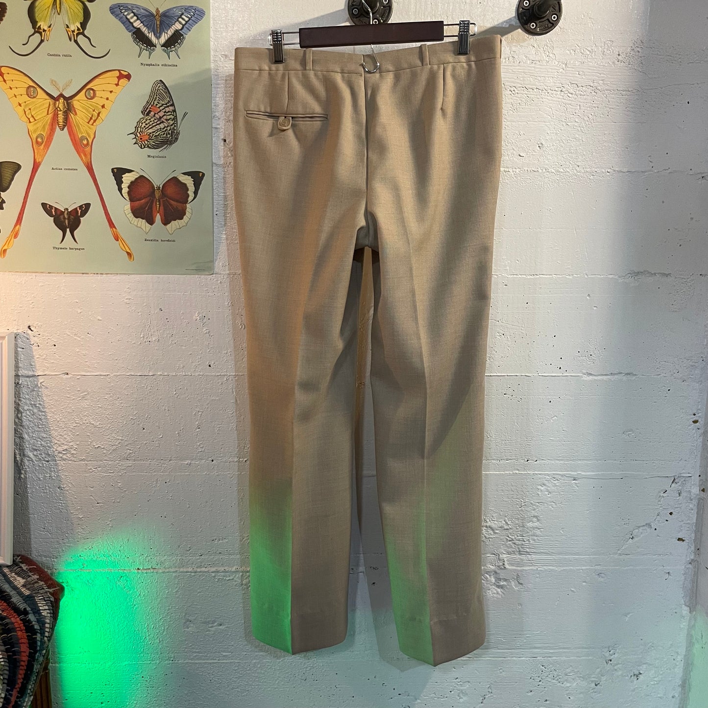 Vintage 1960's/70's Pleated Bootcut Trousers - Size 33"x29" - Made In USA - Talon Zipper
