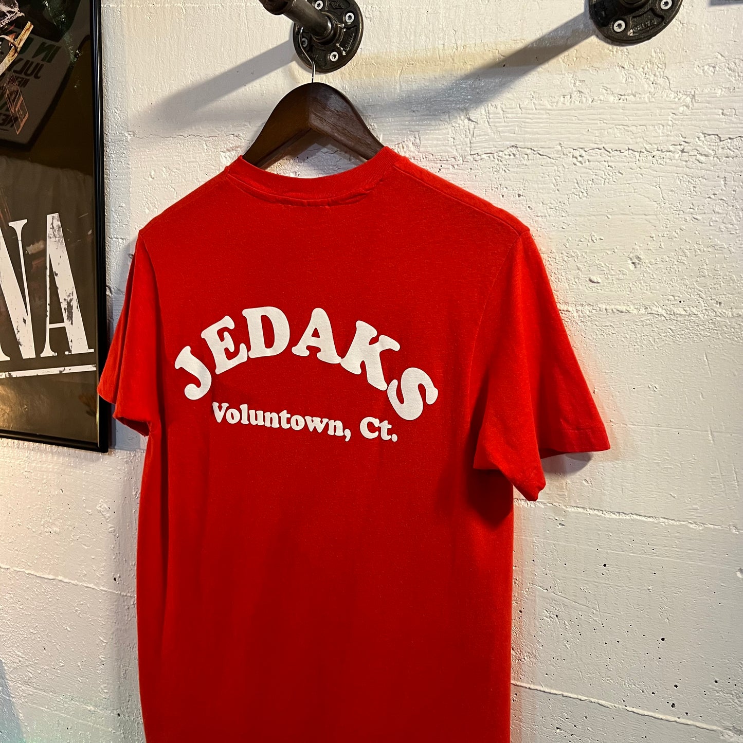 Vintage 1990 Distressed Harley Davidson Voluntown, Ct. Single Stitch T-Shirt - Size Medium - Made In USA - Red