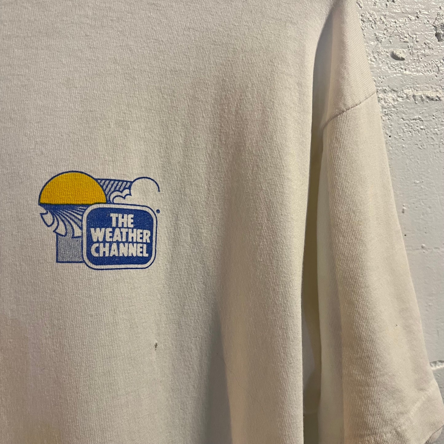 Vintage 90's Distressed The Weather Channel Single Stitch T-Shirt - Size Large - Made In USA - White