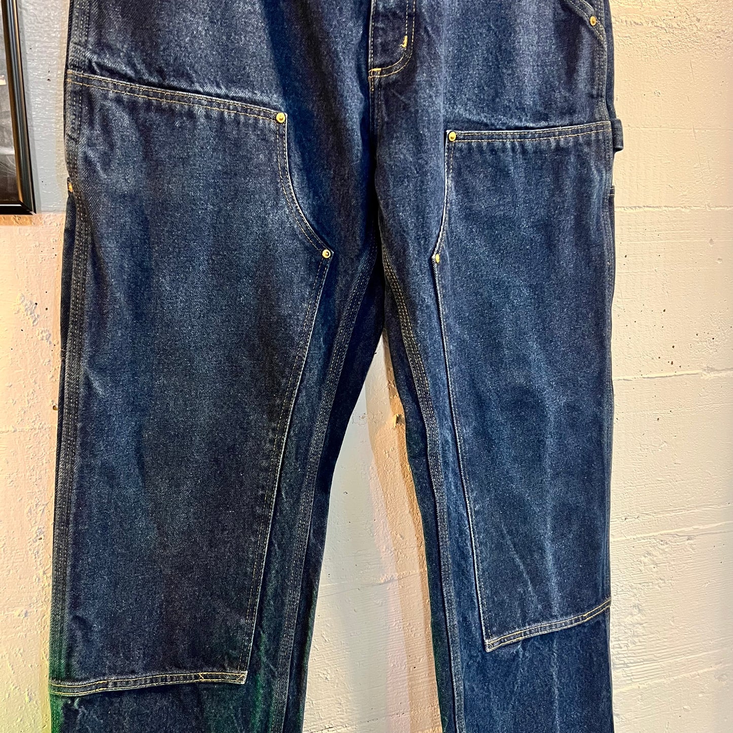 Vintage Carhartt Original Fit Double Knee Denim Carpenter Jeans - Size 32x30 - Dark Wash