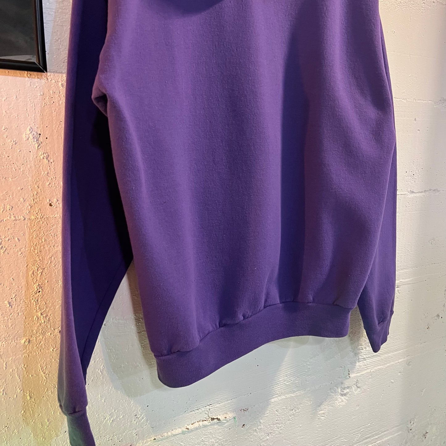 Vintage Hanes Baggy Blank Hoodie Sweatshirt - Size Large - Purple