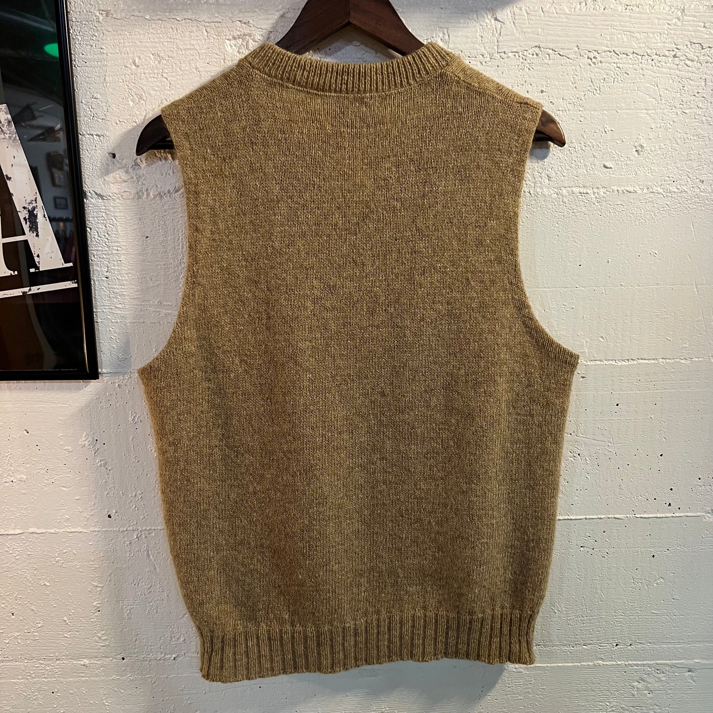 Vintage 80’s Puritan Thermax Knit Wool Blend Sweater Vest - Size Large - Made In USA - Tan
