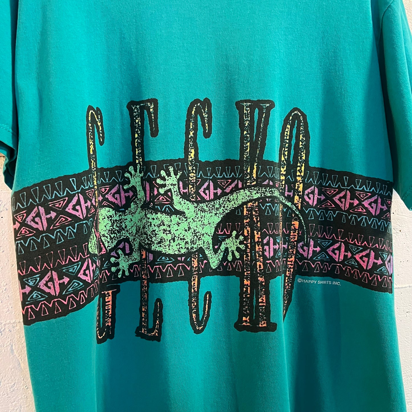 Vintage 90's Gecko Hawaii Wraparound Print Graphic T-Shirt - Size Large - Made In USA