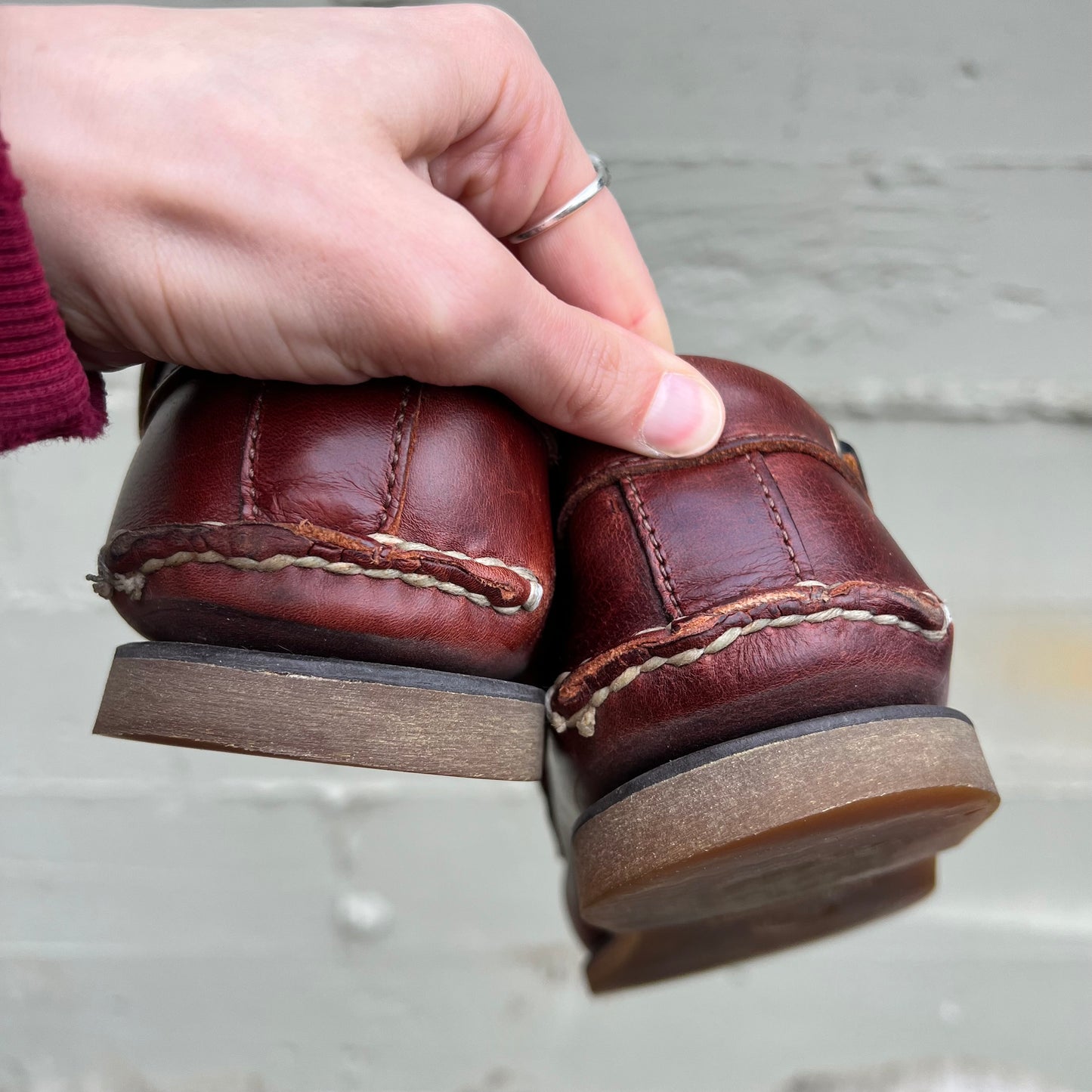 Vintage Timberland Classic Leather W/ Gum Soles Boat Shoes - Size Men's 10/Women's 11 - Brown/Orange