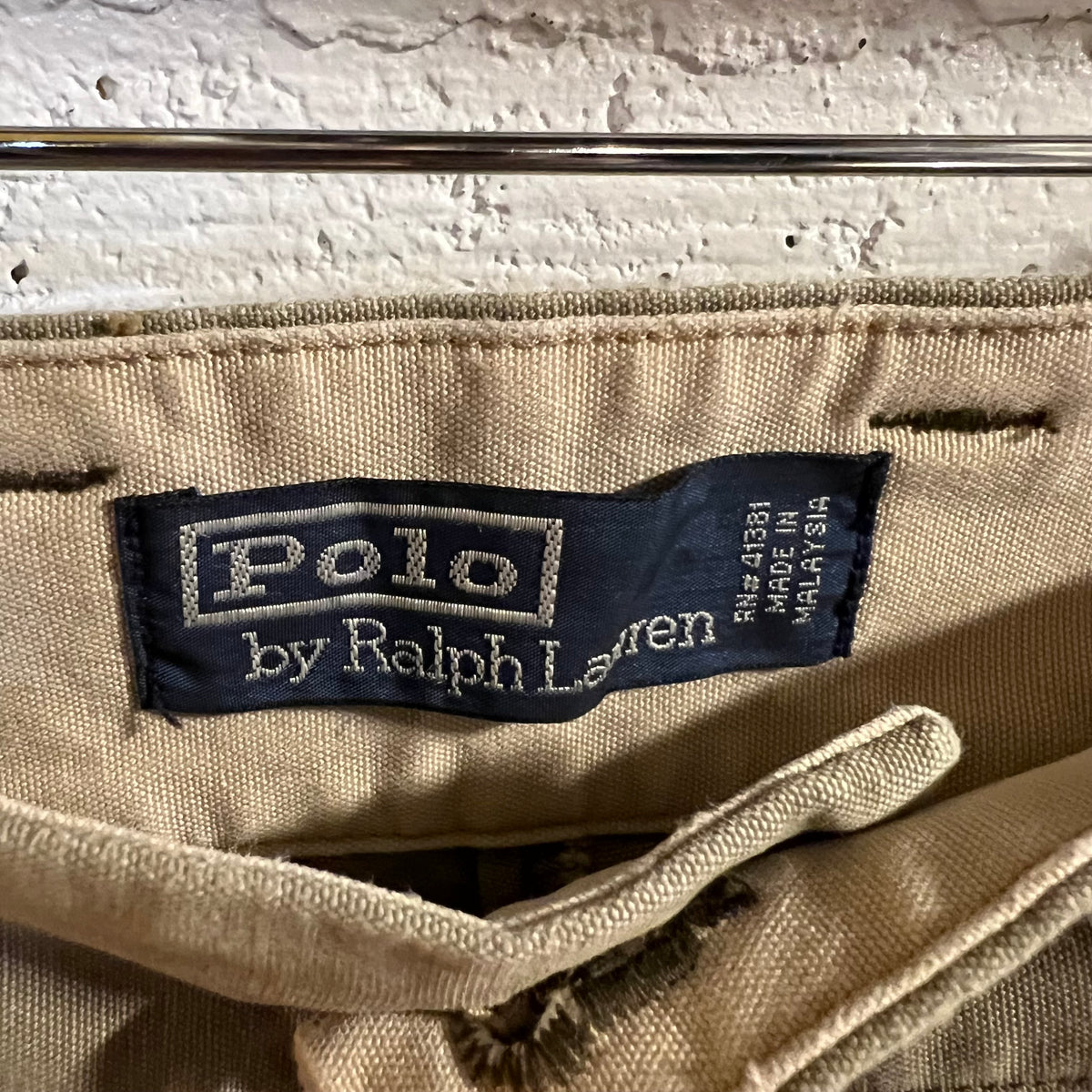 Vintage 90's Polo Ralph Lauren Multi Pocket Olive Drab Cotton Roll-Up Cargo Pants - Size 34" x 32" - Olive Drab