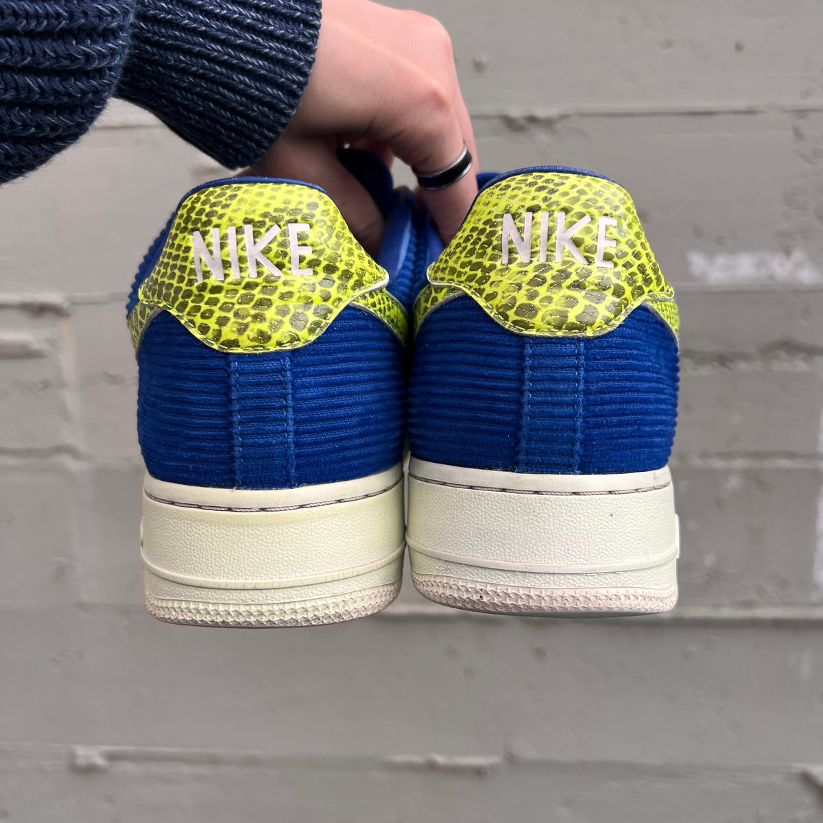 *Pre-Owned* Nike x Olivia Kim Air Force 1 '07 'No Cover' - Size 11W/9.5M - Navy/Yellow-Sail - CK3314-400