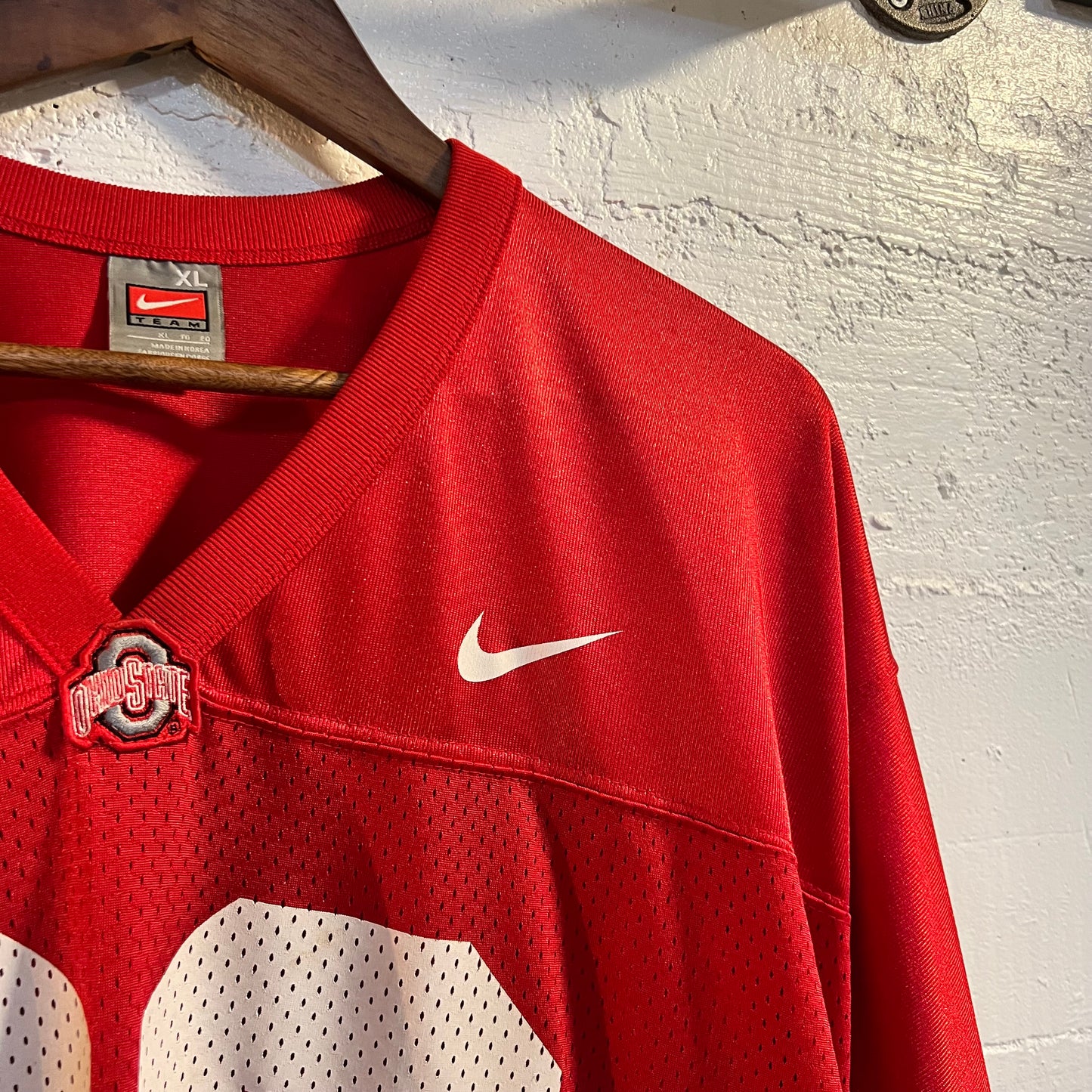 Vintage Nike Ohio State '#33' Mesh Football Jersey - Size XL - Red/White/Black