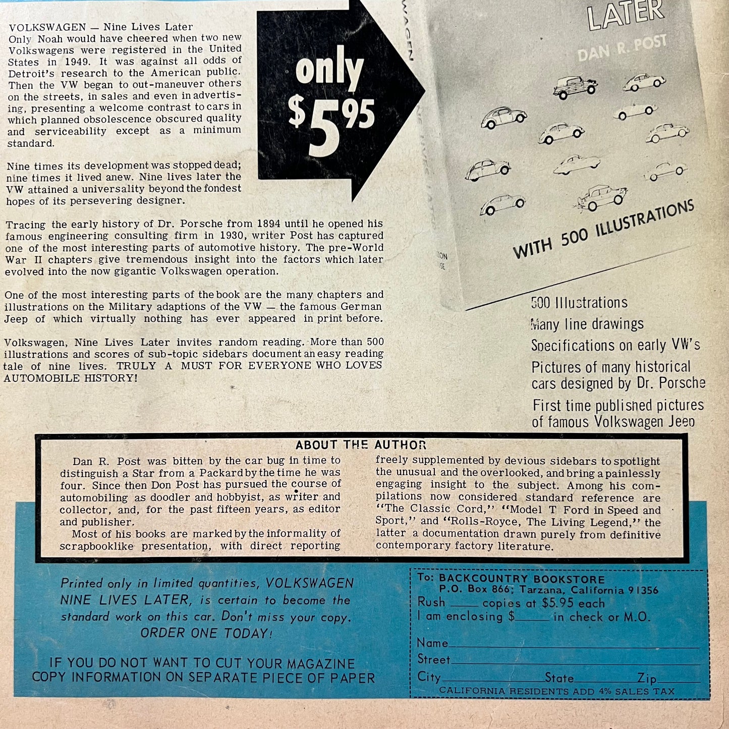 Vintage 1966 Car Classics Magazine 'Vol.1 No.1'