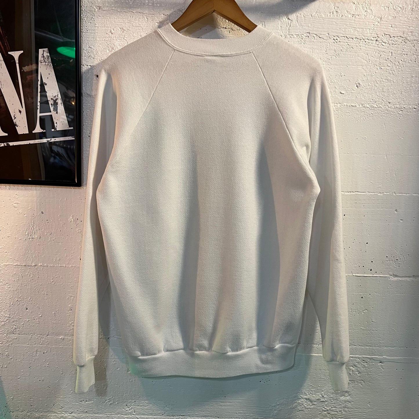 Vintage 80's Franklin '62 Raglan Sleeve Crewneck Sweatshirt - Size Large - Made In USA - White/Green