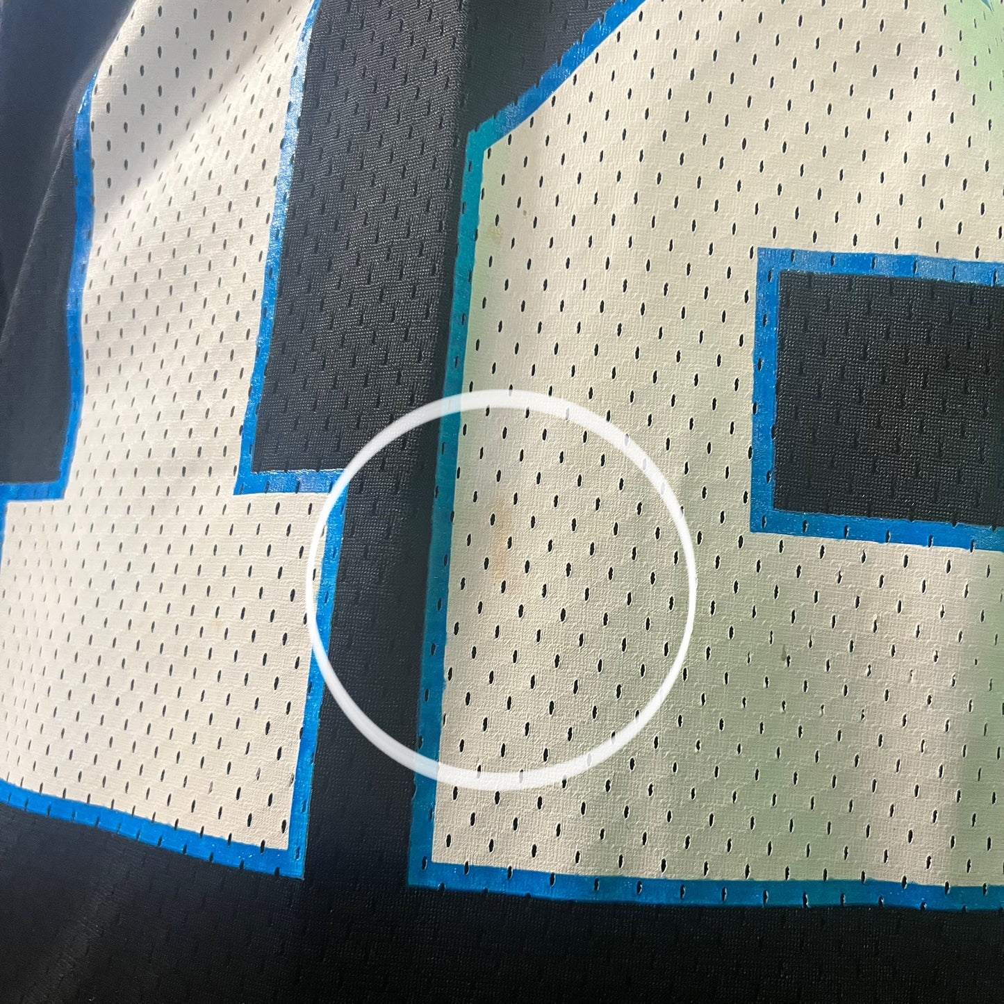 Vintage 90’s Starter Carolina Panthers ‘Collins #12’ Football Jersey - Size Large - Black/White/Blue