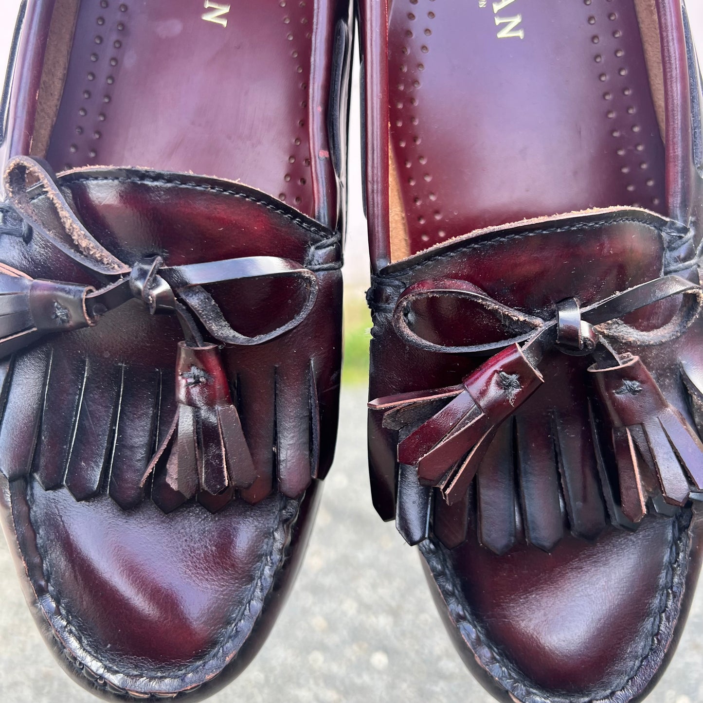 Vintage Cole Haan Genuine Hand Sewn Leather Tassel Loafers - Size 10M/11W - Made In USA