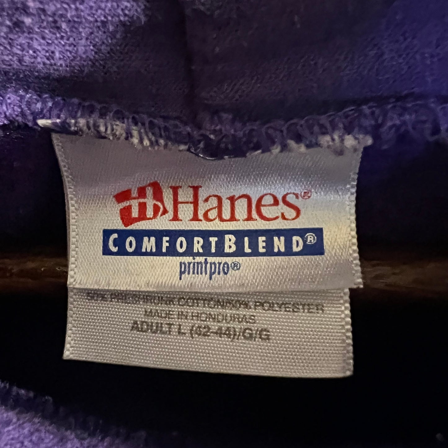 Vintage Hanes Baggy Blank Hoodie Sweatshirt - Size Large - Purple